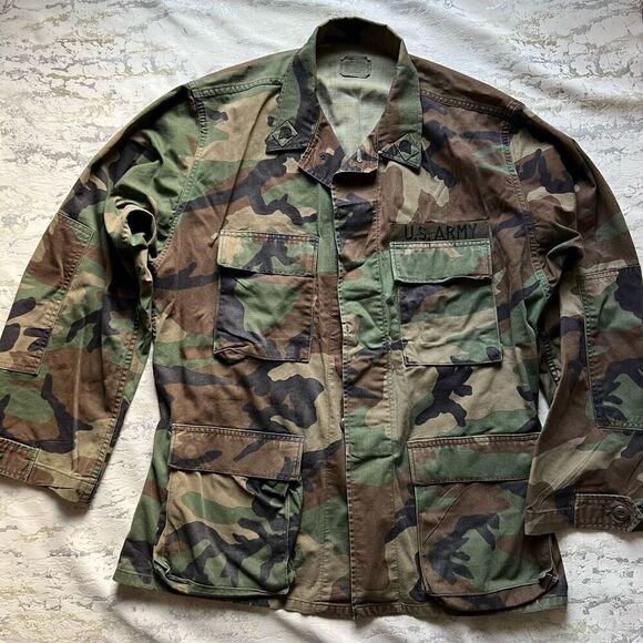 US Army issue 1990 Woodland Jacket camouflage vintage - Picture 1 of 12